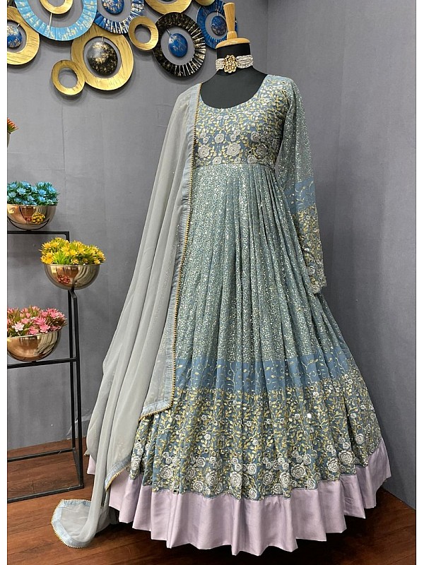  Heavy Embroidered Anarkali Suit In Phek